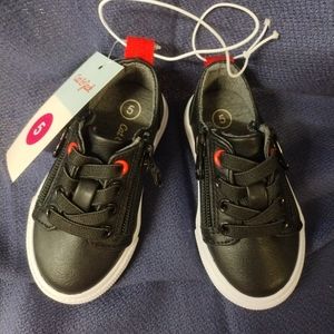 Toddler Luka Double Zipper Black Sneakers - Cat & Jack Size 5 New